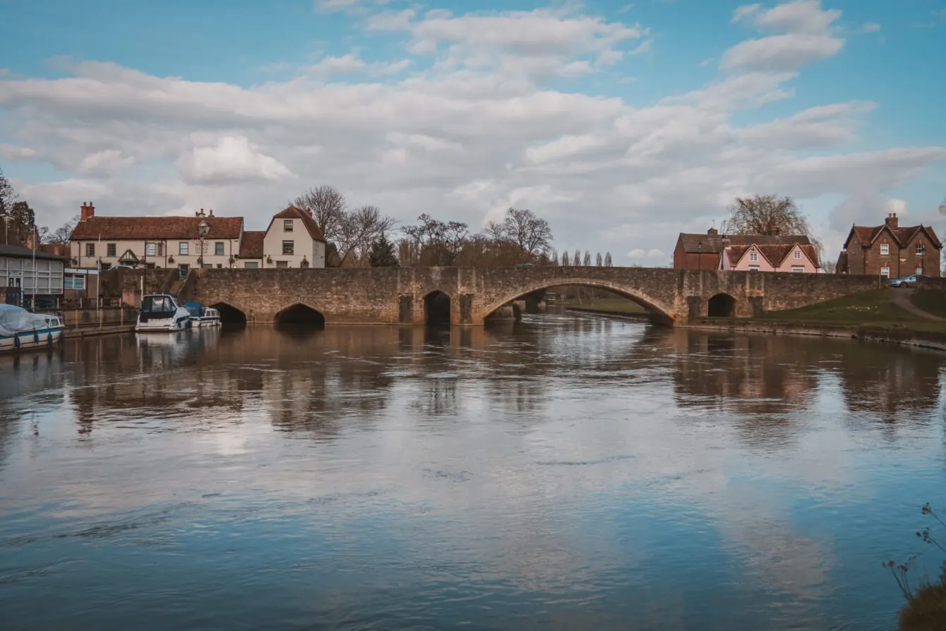 Historic buildings along the River Thames in Abingdon