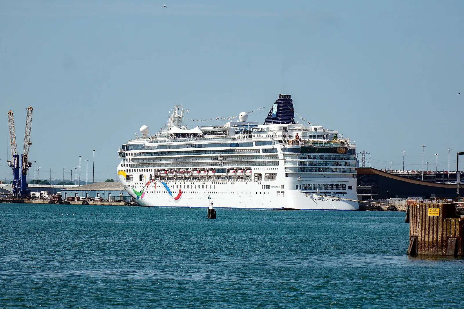 Cruise liner berthed at Southampton